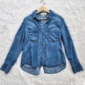Cloth & Stone Chambray Denim Button‎ Front Shirt